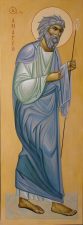 The Apostle Andrew the First-called. Wood, tempera. 137x50 cm. 2014