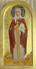 Saint Olha of Kyiv. Wood, egg tempera, gilding. 2016