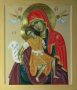 Ікона Божої Матері Достойно єсть. Дошка, темпера, позолота. 35х30 см.2018